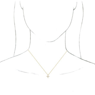 14K Yellow 1/6 CTW Natural Diamond Cross 16" Necklace