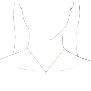 14K Rose 1/6 CTW Natural Diamond Cross 18" Necklace