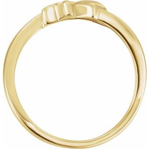 14K Gold Cross & Heart Chastity Ring
