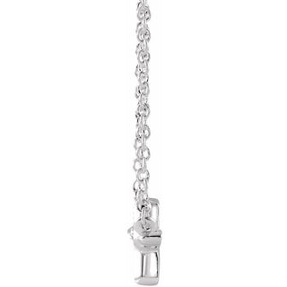 14K White Sideways Cross 18" Necklace