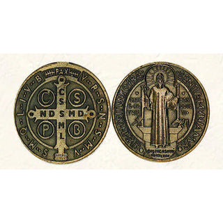 Bulk Italian Token - Saint Benedict - Brass