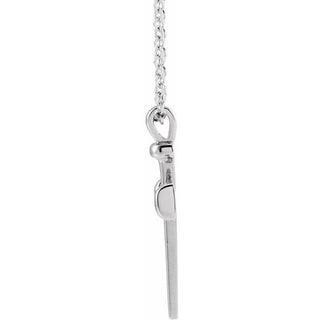 Sterling Silver Nail Cross 24" Necklace
