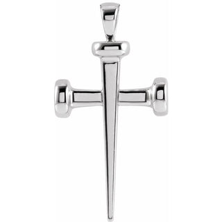 Sterling Silver 	28x14.71 mm Nail Cross Pendant