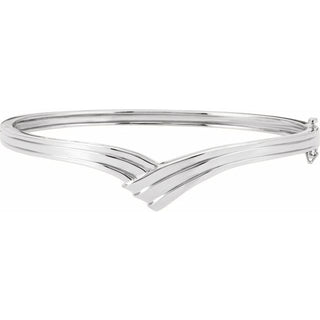 14K White Hinged Bangle 6 1/2" Bracelet