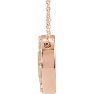 14K Rose .025 CTW Natural Diamond Mantra 16-18"  Necklace
