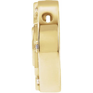 14K Yellow .03 CTW Natural Diamond Mantra  Pendant