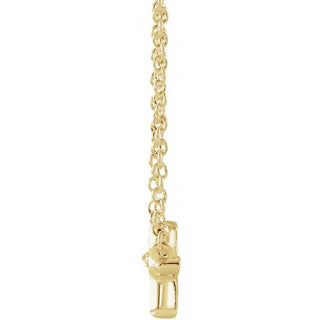 14K Yellow Sideways Cross 15" Necklace