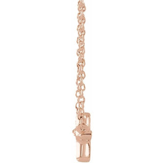 14K Rose Sideways Cross 16" Necklace