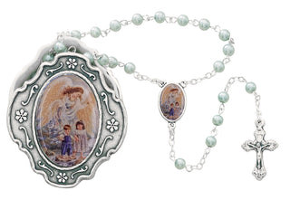 Guard Angel Blue Rosary With Box