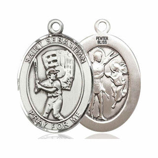Pewter Saint Sebastian Baseball Medal