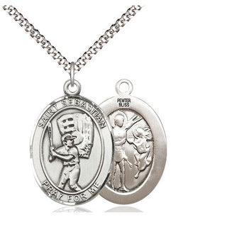 Pewter Saint Sebastian Baseball Medal Catholic Jewelry