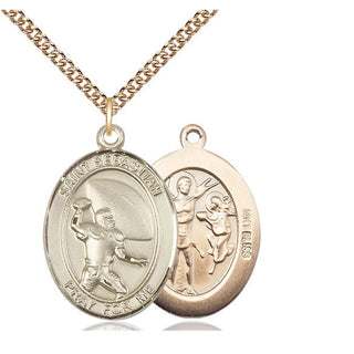 14kt Gold Saint Sebastian Football Medal