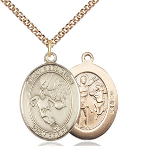 14kt Gold Saint Sebastian Basketball Medal