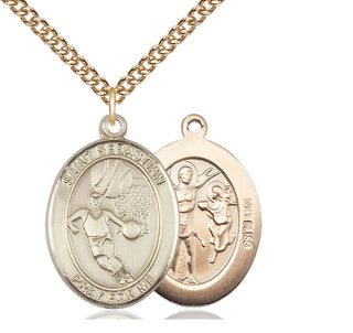 14kt Gold Saint Sebastian Basketball Medal