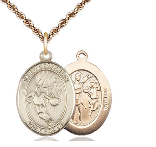 14kt Gold Saint Sebastian Basketball Medal