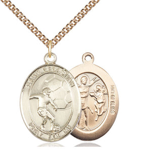 14kt Gold Filled Saint Sebastian Soccer Medal Catholic Jewelry