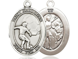 Pewter Saint Sebastian Soccer Medal