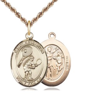 14kt Gold Saint Sebastian Tennis Medal