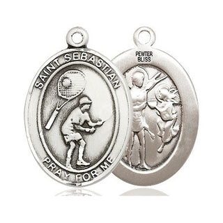 Pewter Saint Sebastian Tennis Medal