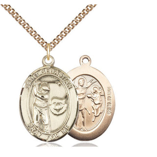 14kt Gold Filled Saint Sebastian Golf Medal Catholic Jewelry