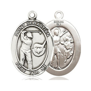 Sterling Silver Saint Sebastian Golf Medal Catholic Jewelry