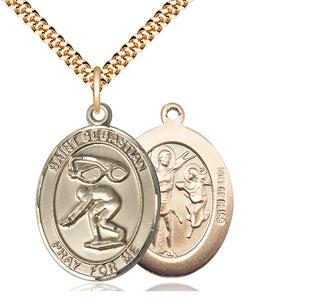 14kt Gold Filled Saint Sebastian Swimming Medal Catholic Jewelry