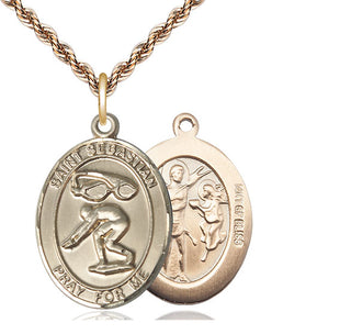 14kt Gold Filled Saint Sebastian Swimming Medal Catholic Jewelry