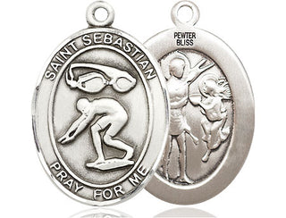 Pewter Saint Sebastian Swimming Medal