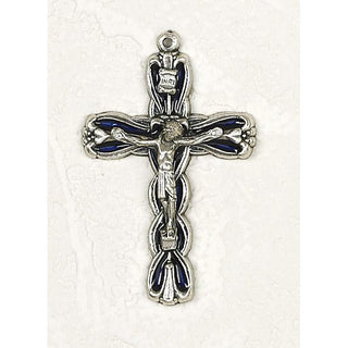 Bulk Flower Cross Silver Tone and Enamel