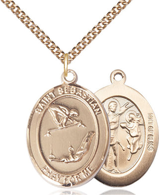 14kt Gold Filled Saint Sebastian Gymnastics Medal Catholic Jewelry