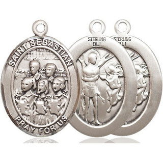 Sterling Silver Saint Sebastian Choir Medal Catholic Jewelry