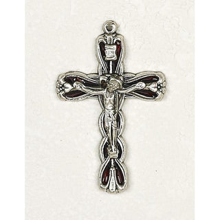 Bulk Flower Cross Silver Tone and Enamel