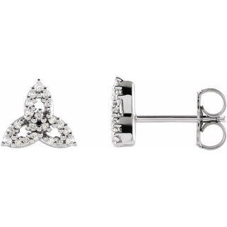 14K White 1/10 CTW Natural Diamond Celtic-Inspired Trinity Earrings