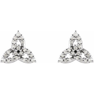Sterling Silver 1/10 CTW Natural Diamond Celtic-Inspired Trinity Earrings