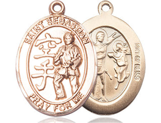 14kt Gold Filled Saint Sebastian Karate Medal