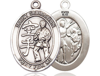 Pewter Saint Sebastian Karate Medal