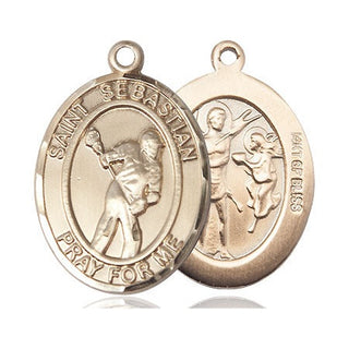 14kt Gold Filled Saint Sebastian Lacrosse Medal