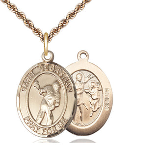 14kt Gold Saint Sebastian Lacrosse Medal