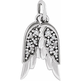 Platinum .03 CTW Natural Diamond Angel Wings Pendant
