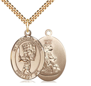 14kt Gold Filled Guardian Angel Baseball Medal Catholic Jewelry
