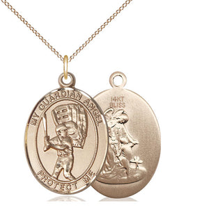 14kt Gold Guardian Angel Baseball Medal