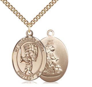 14kt Gold Guardian Angel Baseball Medal