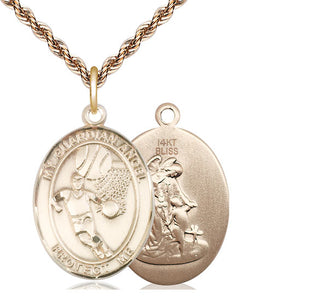 14kt Gold Guardian Angel Basketball Medal