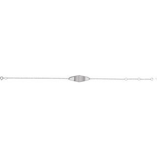14K White Engravable Curved Bar 6 1/2-7 1/2" Bracelet