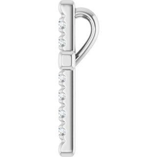 Platinum 1/5 CTW Natural Diamond French-Set Cross Pendant