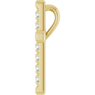 14K Yellow 1/5 CTW Natural Diamond French-Set Cross Pendant