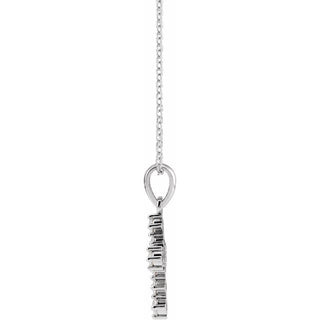 Platinum 3/8 CTW Natural Diamond Cross 16-18" Necklace