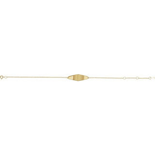 14K Yellow Engravable Curved Bar 6 1/2-7 1/2" Bracelet