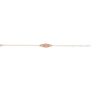 14K Rose Engravable Curved Bar 6 1/2-7 1/2" Bracelet