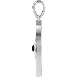 Platinum Natural Black Onyx & 1/6 CTW Natural Diamond Evil Eye Pendant